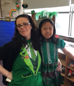 Preparing for St. Patrick's Day.