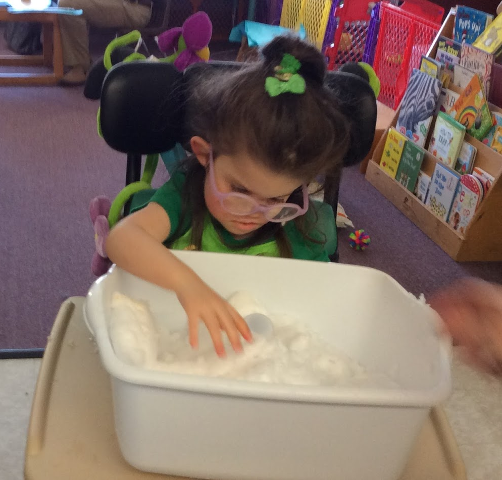 Making snow people.
