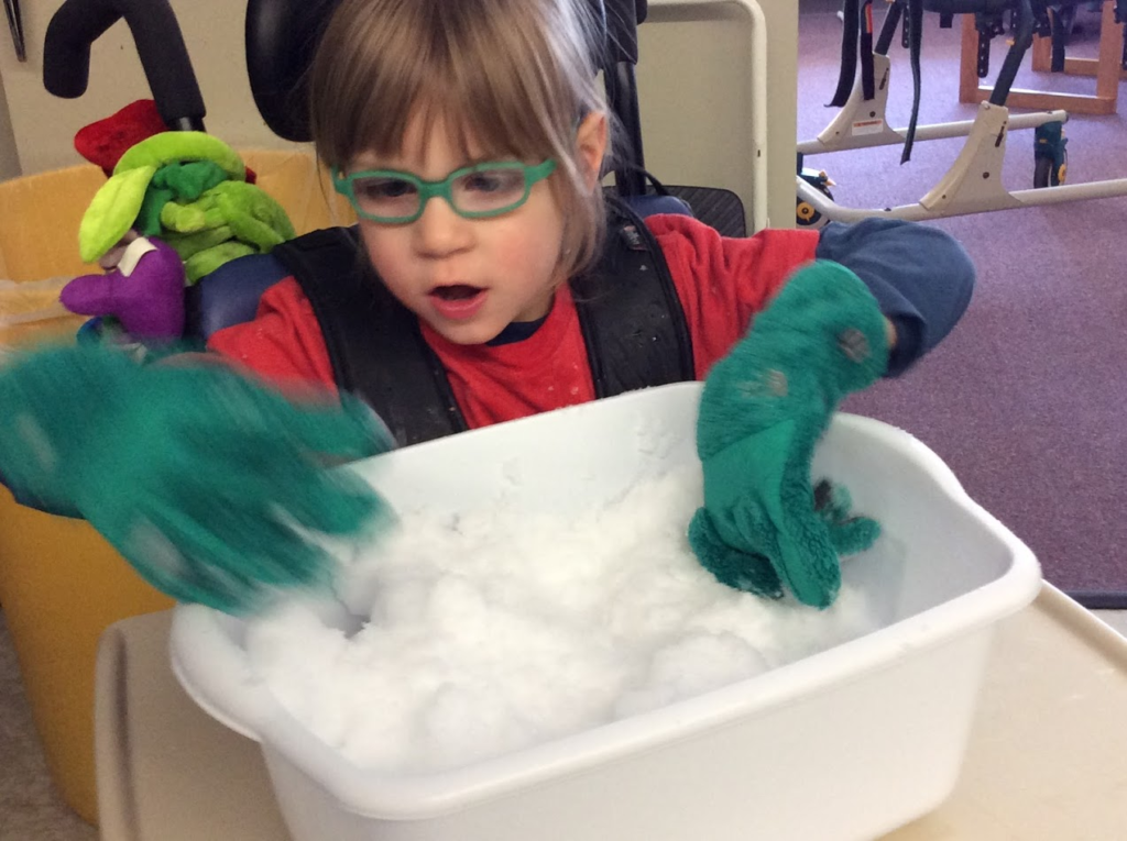 Making snow people.