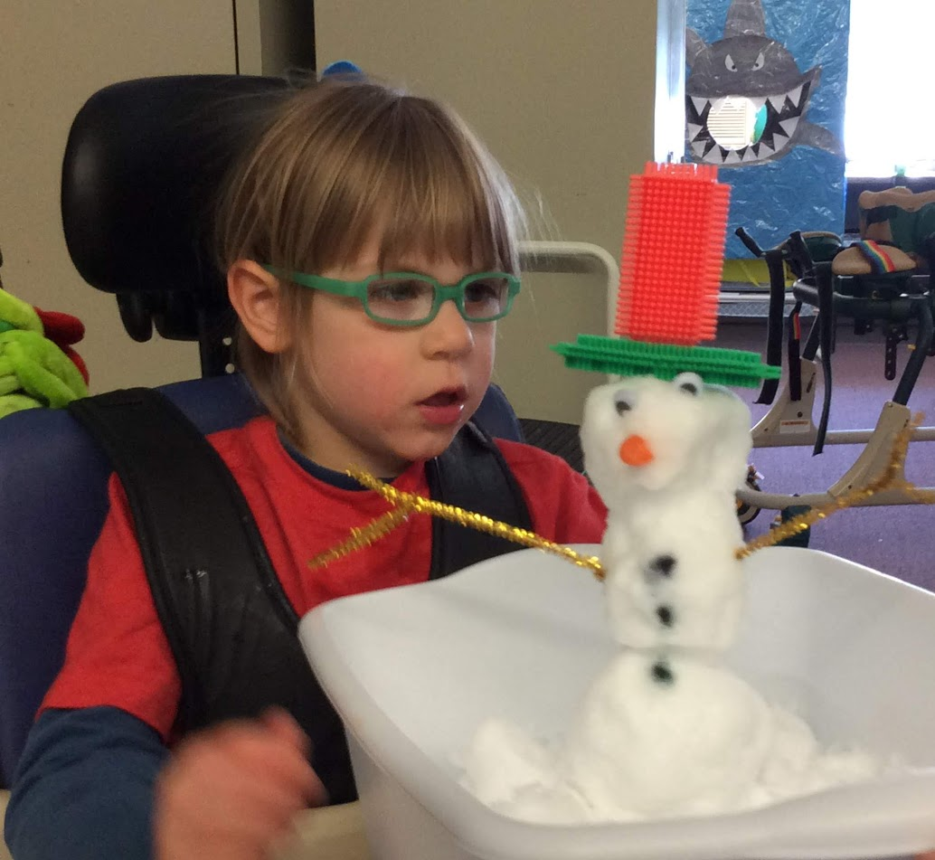 Making snow people.