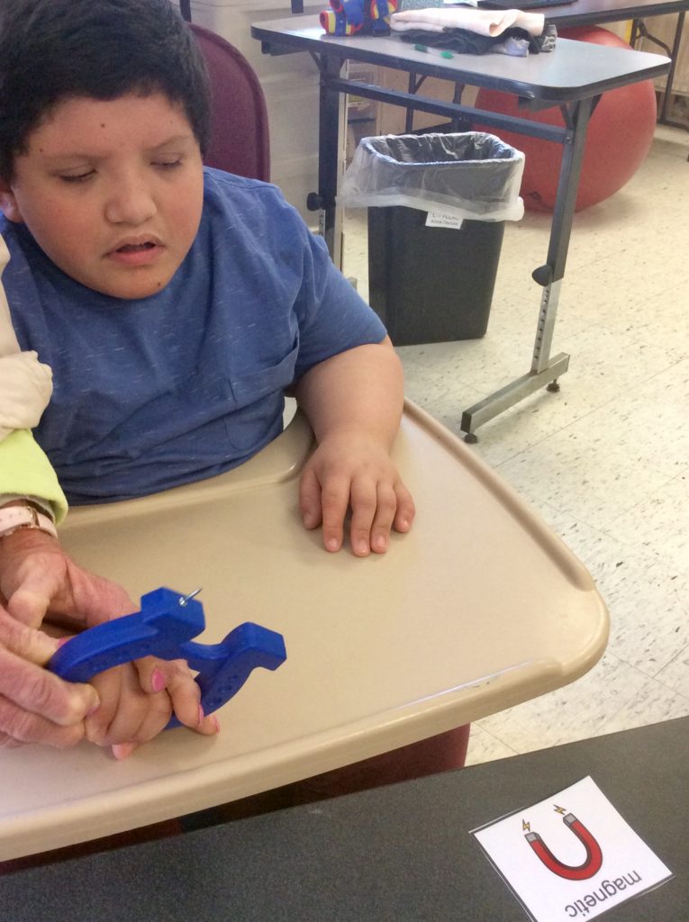 Learning about magnets.